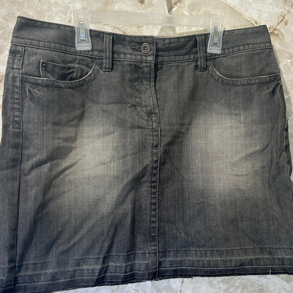 ANN TAYLOR LOFT Women's Gray Wash Denim Mini Skirt Size 6‎ Casual